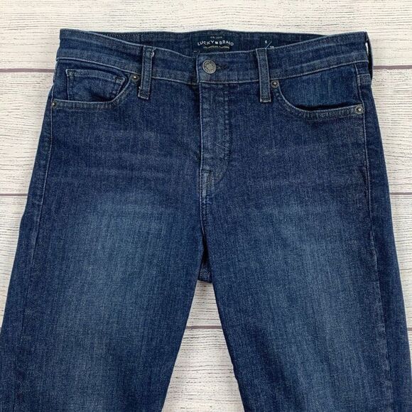 Lucky Brand Jeans sz 6 / 28 Ava Super Skinny Dark Wash Inseam 27.5" Raw Hem - Picture 3 of 11